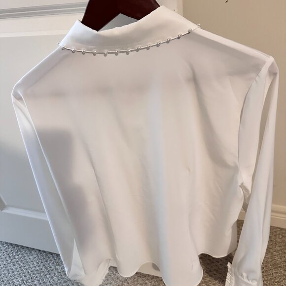 Melanie Lyne Pearl Embellished Button-Up Shirt - Picture 2 of 6